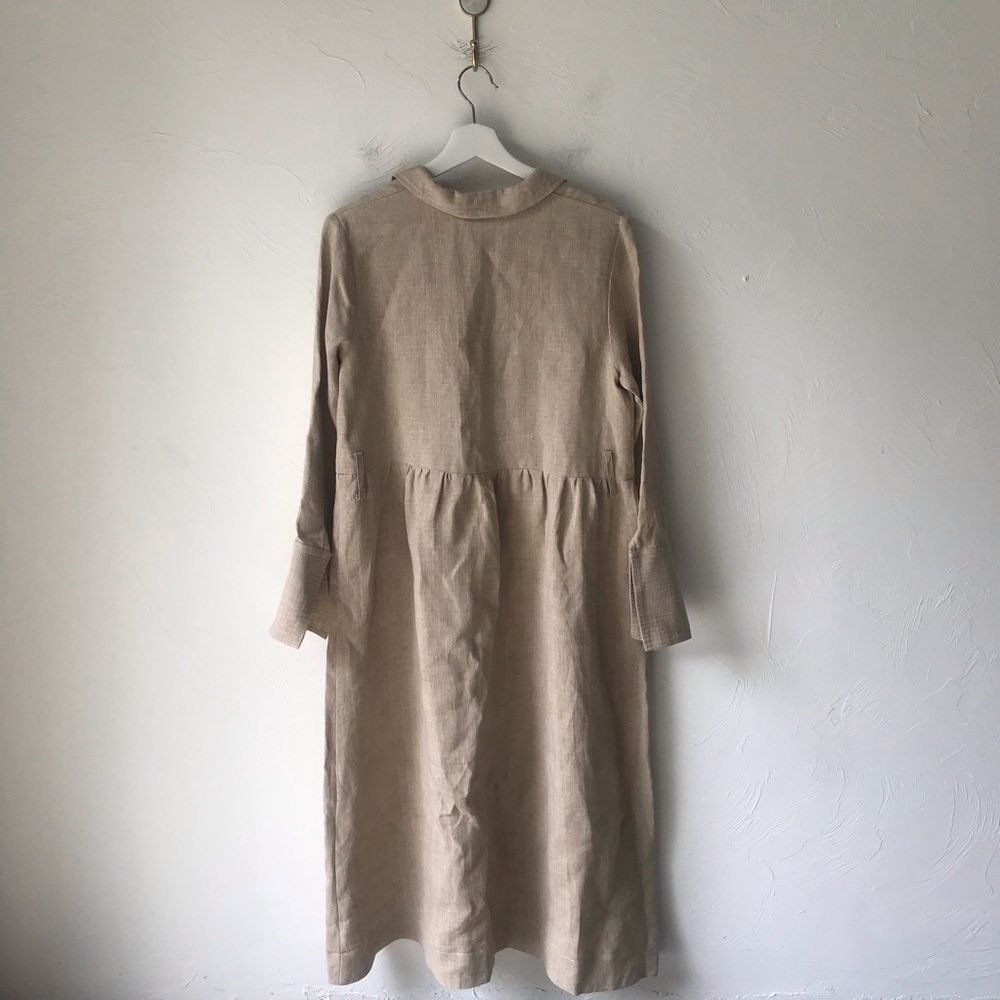 Paris Georgia Beige Linen Larry Dress Size Small - Picture 11 of 11